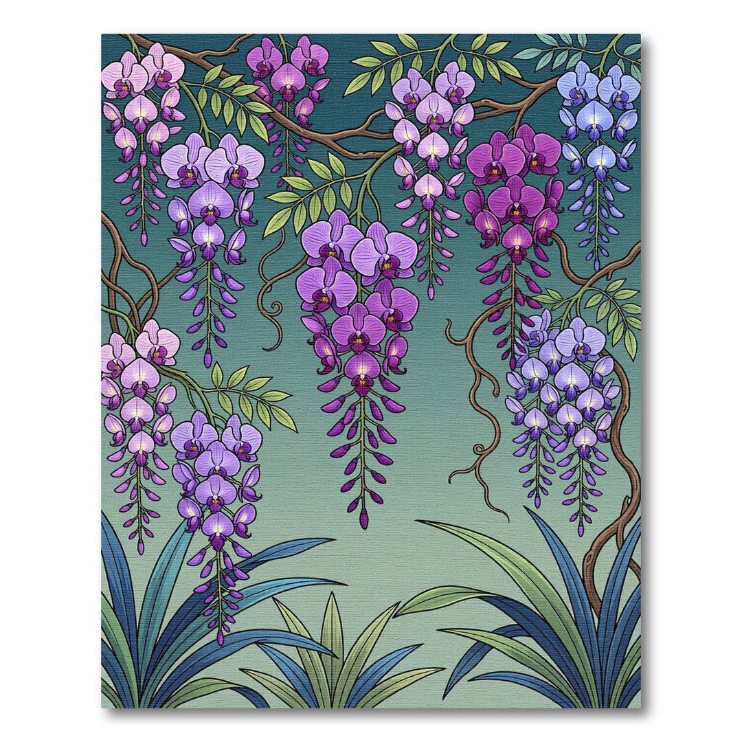 Vibrant Purple Orchid Cascade Rug