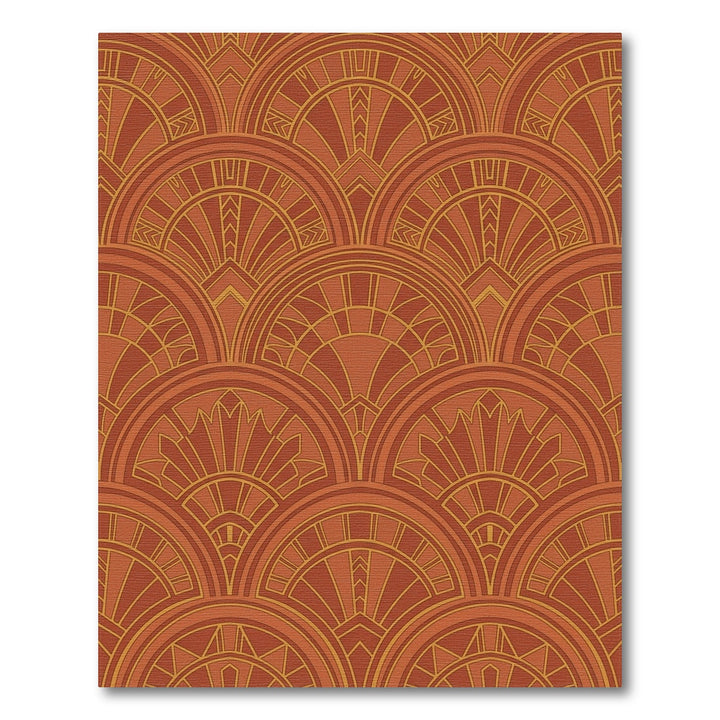 Terracotta Art Deco Fan Medallion Rug