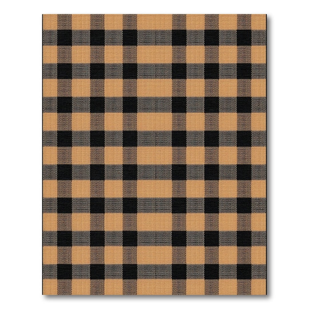 Black and Tan Checkered Area Rug