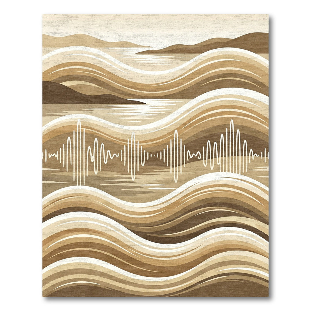 Sandy Waves Soundscape Abstract Rug