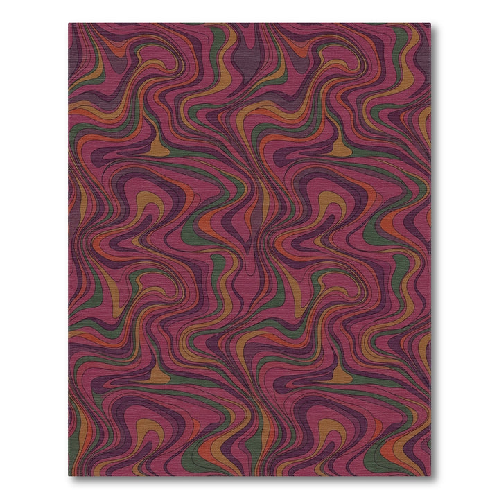 Retro Swirl Deep Plum Abstract Rug