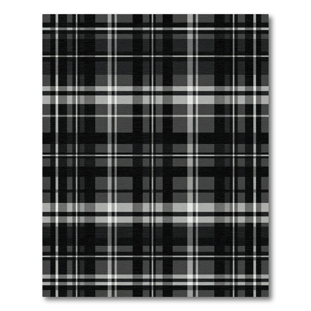 Classic Black White Plaid Checkered Rug