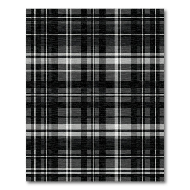 Classic Black White Plaid Checkered Rug