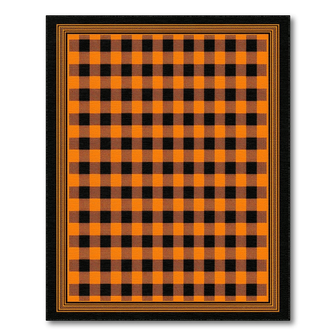 Orange Buffalo Check Area Rug