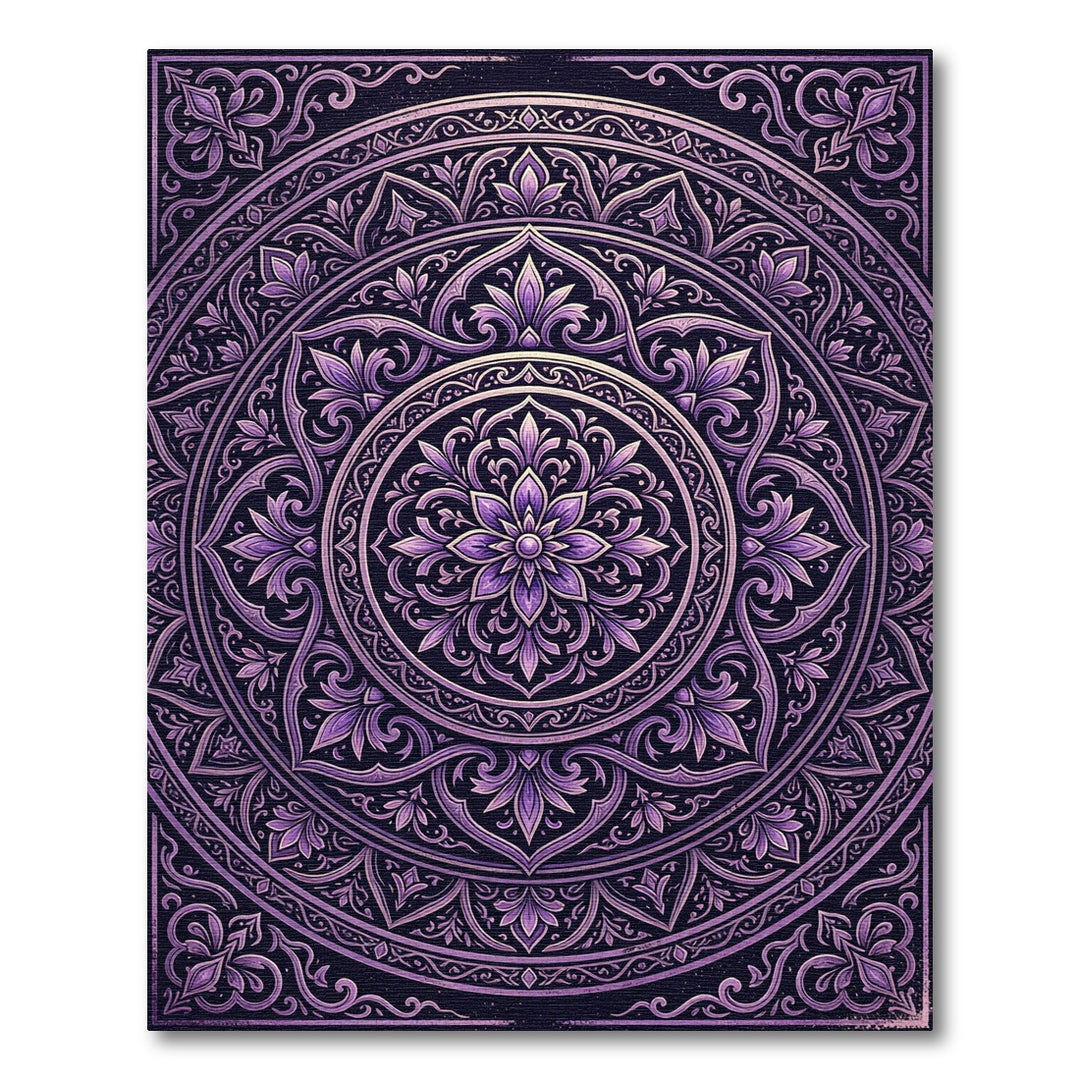 Amethyst Floral Mandala Rug