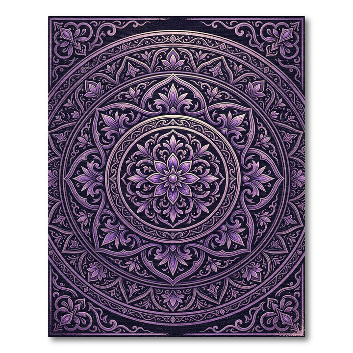 Amethyst Floral Mandala Rug
