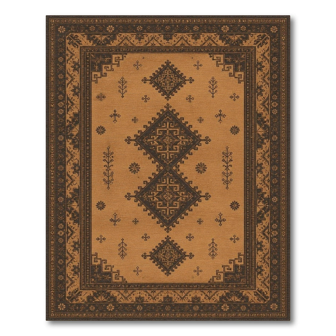 Southwestern Brown Tan Geometric Brown and Tan Area Rug