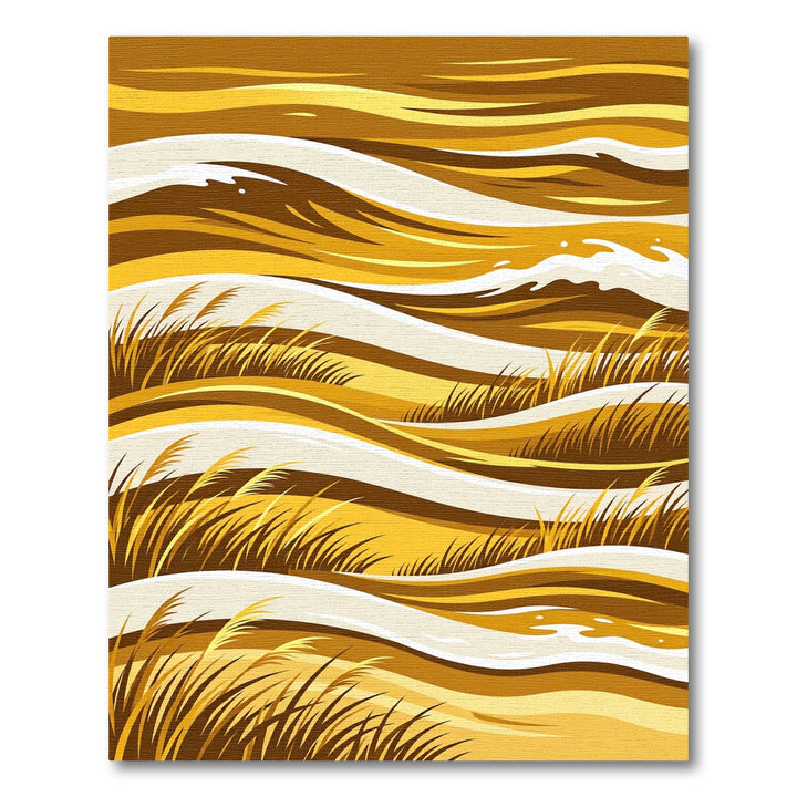 Golden Abstract Wheat Field Rug