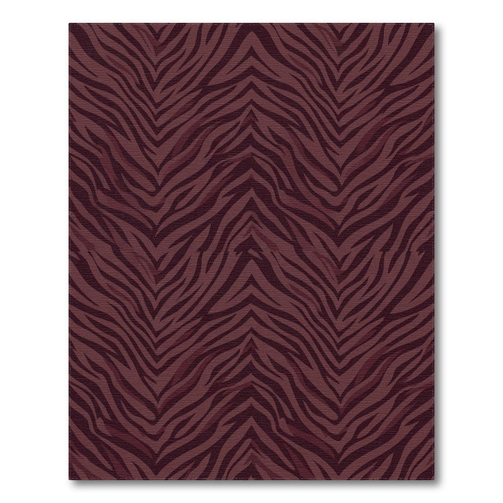 Deep Burgundy Animal Print Chevron Rug