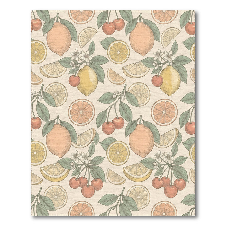 Citrus Fruit And Cherry Branches Rug