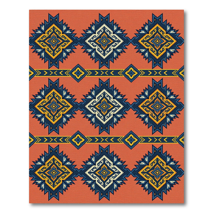 Aztec Sunburst Diamond Geometric Rug