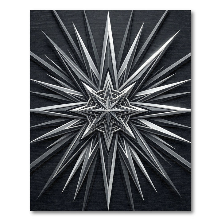 Abstract Metallic Starburst Rug