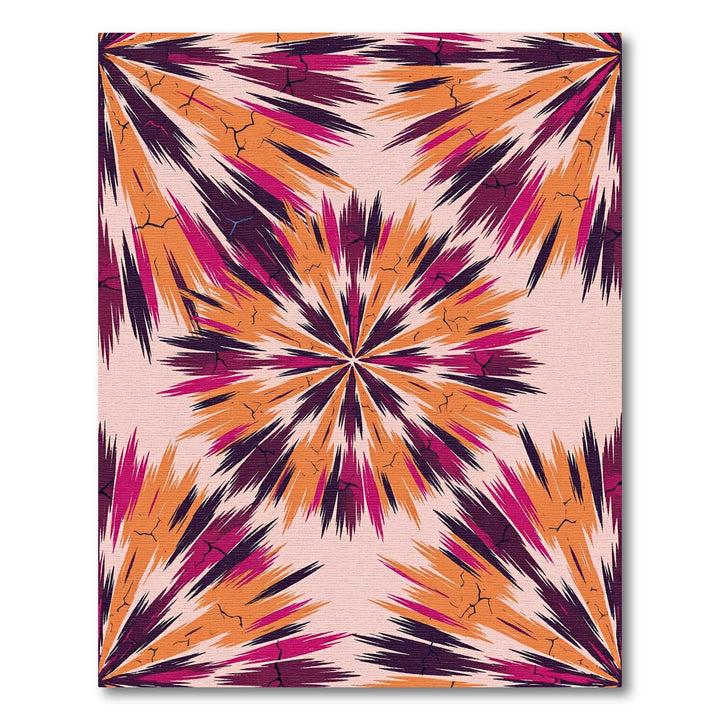 Vibrant Pink Orange Burst Rays Rug