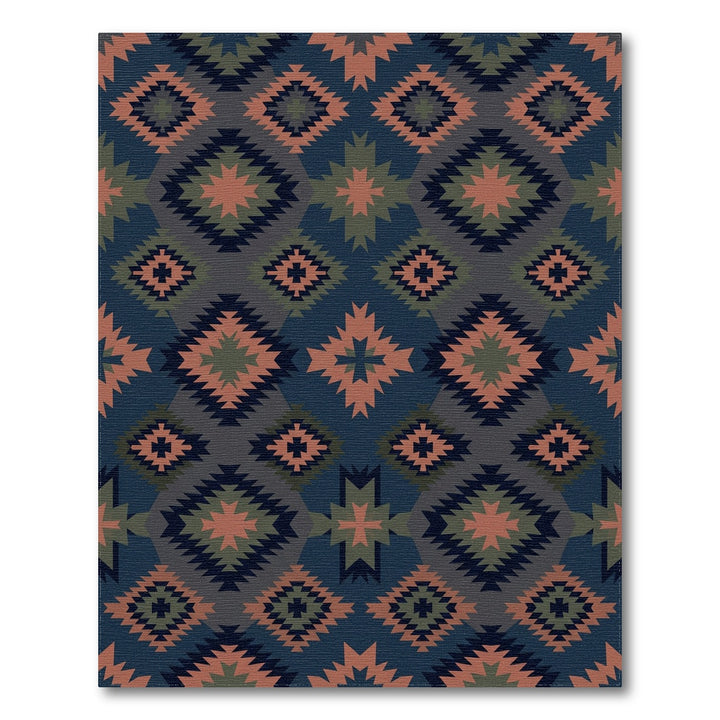 Terracotta Sage Diamond Geometric Rug