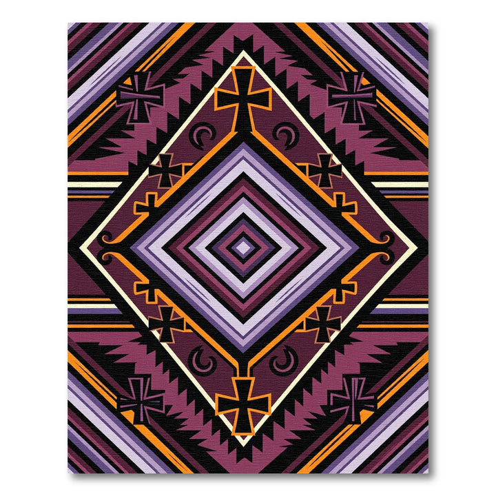 Majestic Purple Geometric Cross Rug