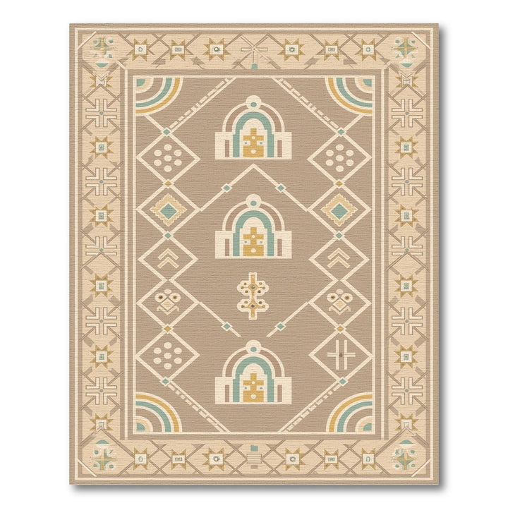 Beige Southwestern Geometric Area Rug