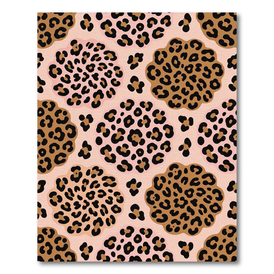 Leopard Spots Pink Brown Plush Rug