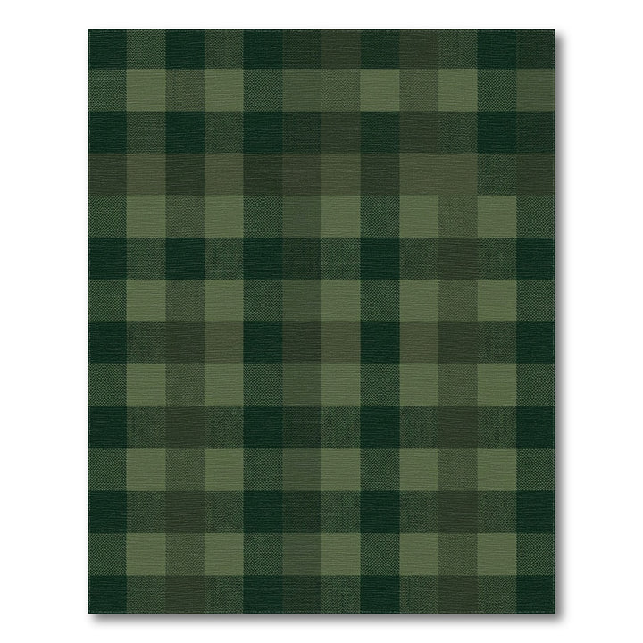 Green Plaid Square Texture Rug