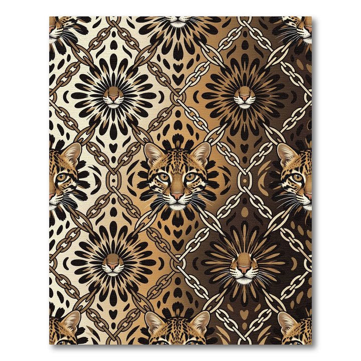 Ocelot Chain Link Brown Medallion Rug