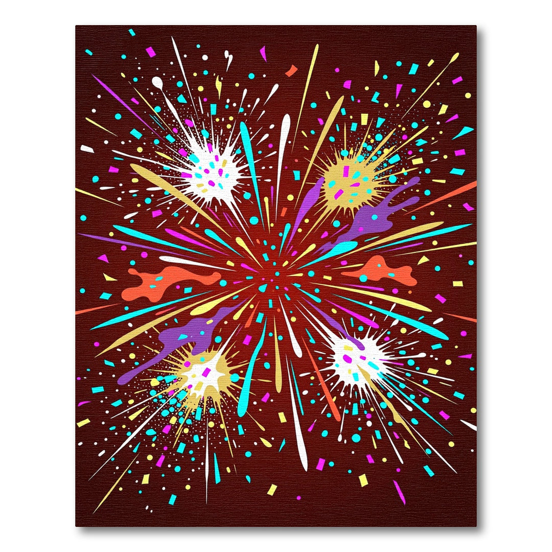 Festive Bursting Confetti Explosion Rug