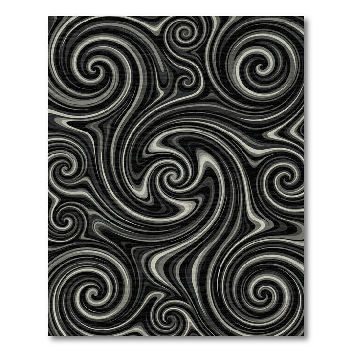 Cool Monochrome Swirls Intertwine Rug