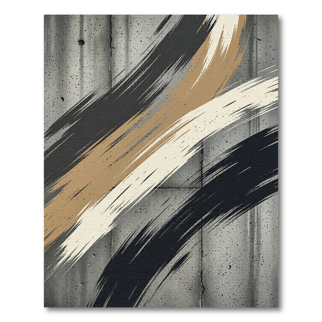 Bold Strokes Neutral Abstract Rug