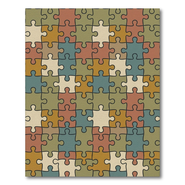 Vintage Puzzle Piece Ochre Earth Rug