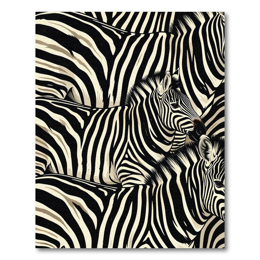 Bold Black White Zebra Herd Rug