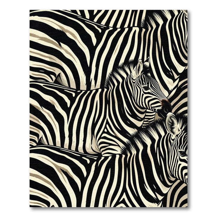 Bold Black White Zebra Herd Rug