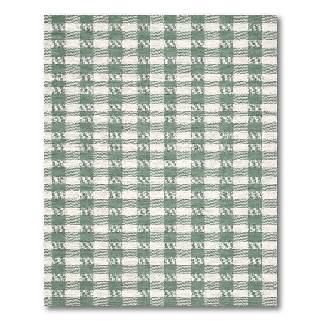Green Gingham Checkered Area Rug