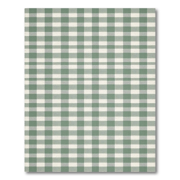Green Gingham Checkered Area Rug