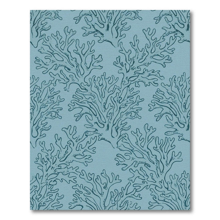 Teal Coral Branch Repeating Pattern Rug