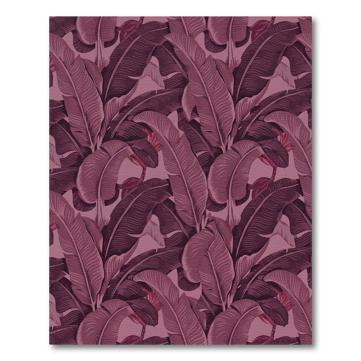 Rich Plum Banana Leaf Canopy Rug