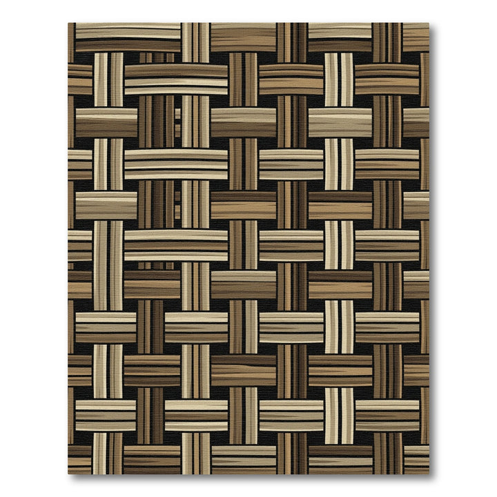 Woven Wood Grain Basketweave Rug