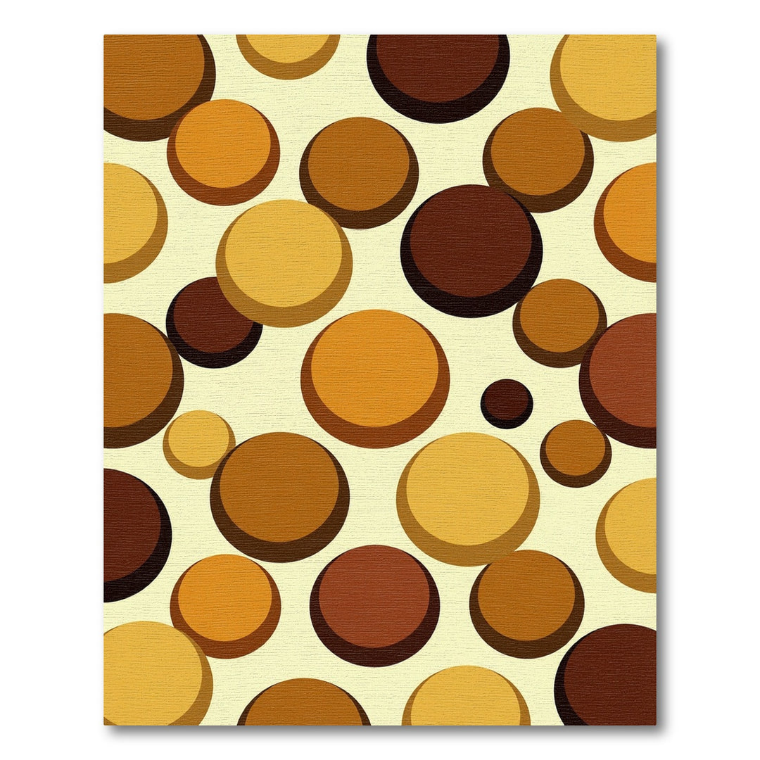 Retro Mid Century Earth Tone Circles Rug