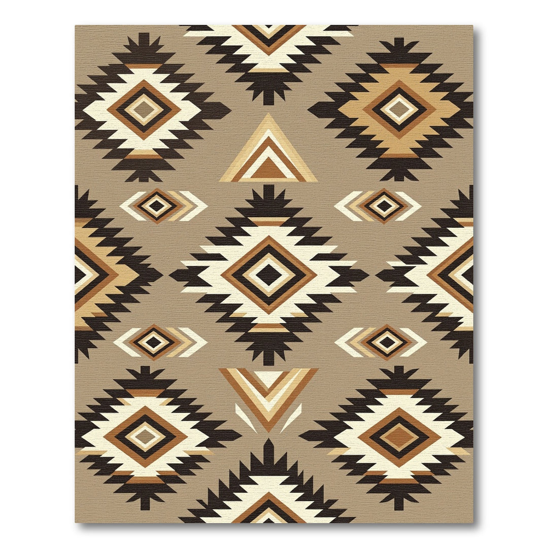 Navajo Inspired Earth Tones Diamond Rug