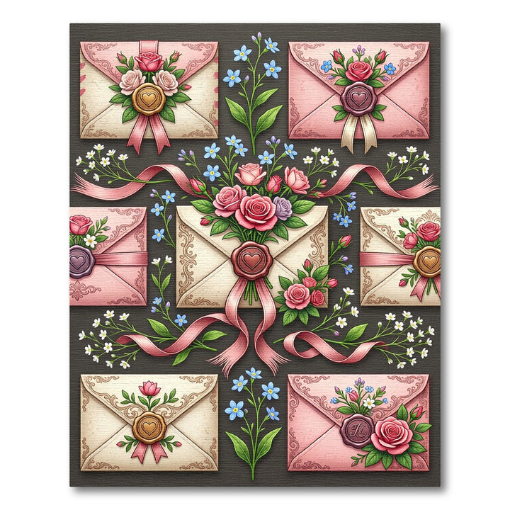 Vintage Floral Love Letter Collage Rug