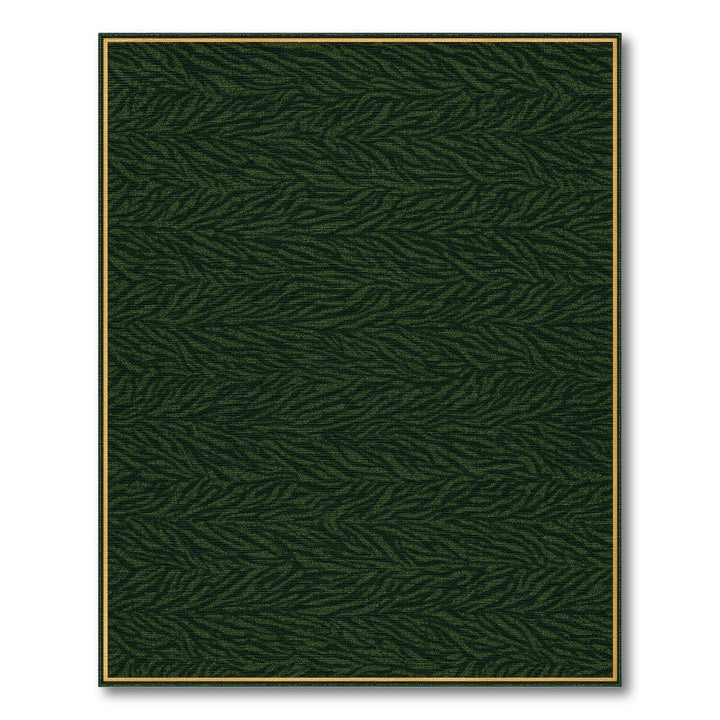 Dark Green Geometric Chevron Area Rug