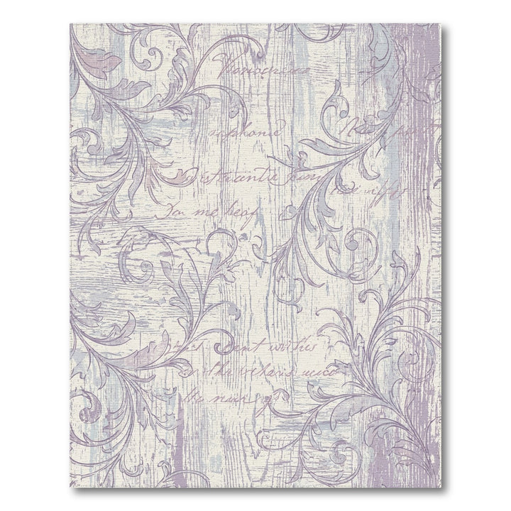 Vintage Lilac Script Wood Grain Rug