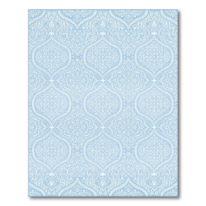 Blue and Teal Light Blue Floral Medallion Area Rug