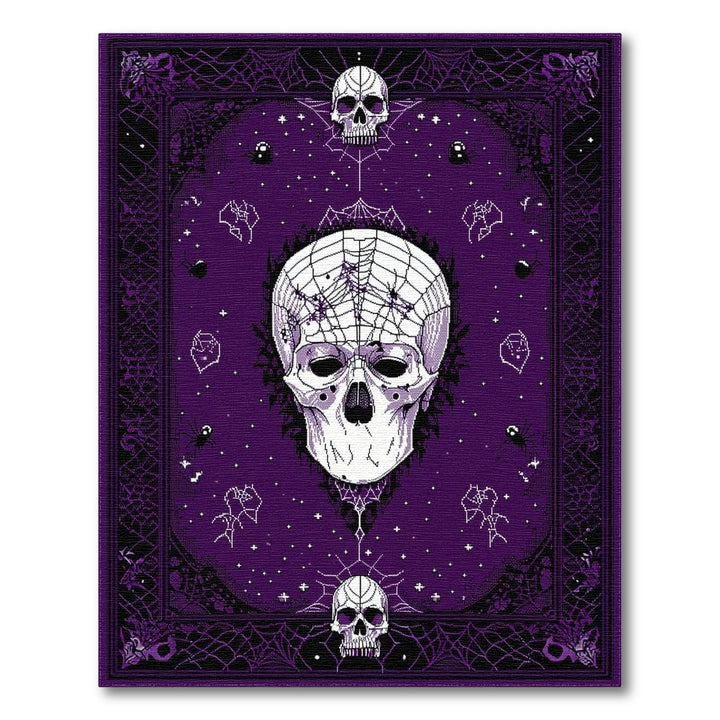 Purple Skull Spider Web Area Rug
