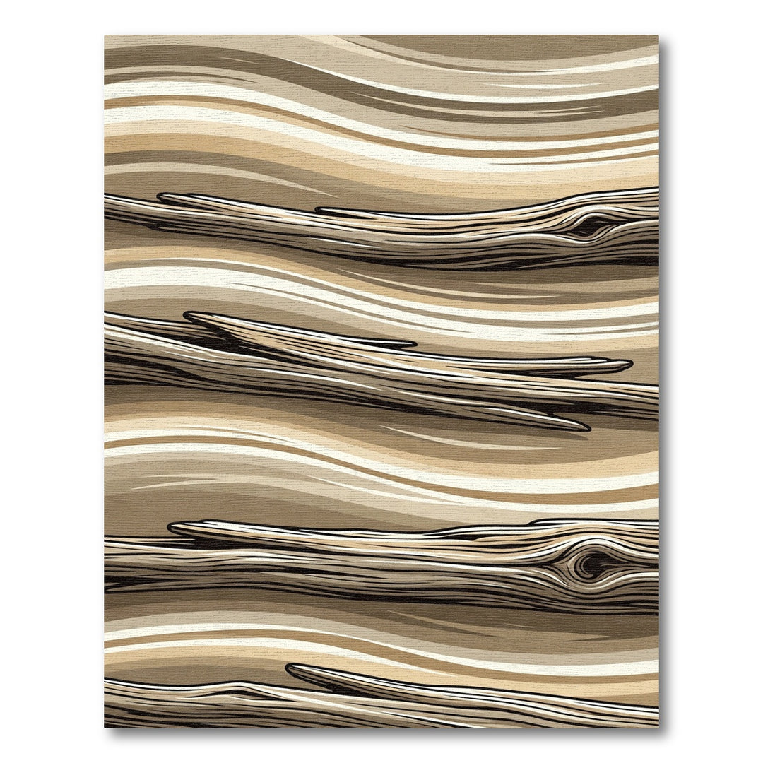 Natural Wood Grain Abstract Rug