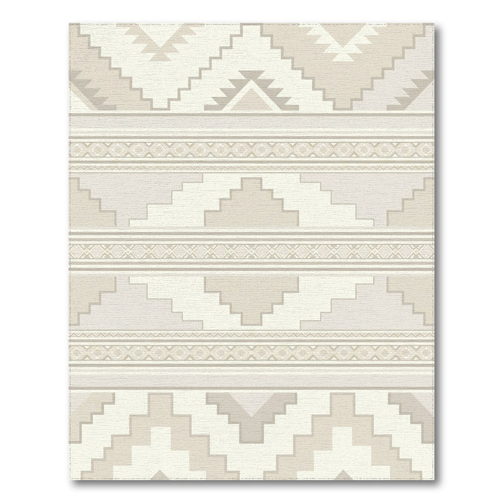 Neutral Geometric Staircase Stripe Rug