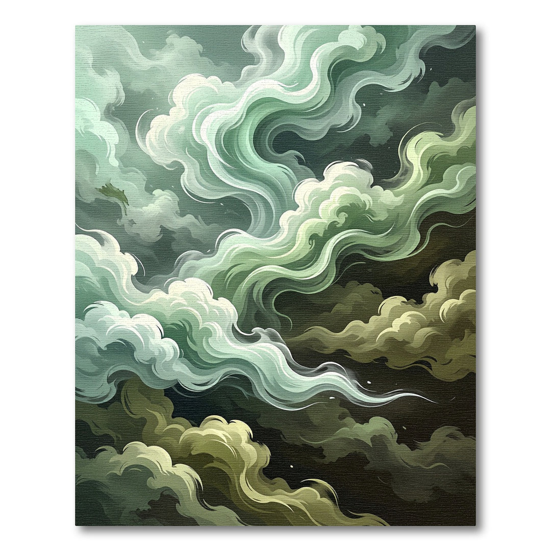 Emerald Green Swirls Vapor Rug