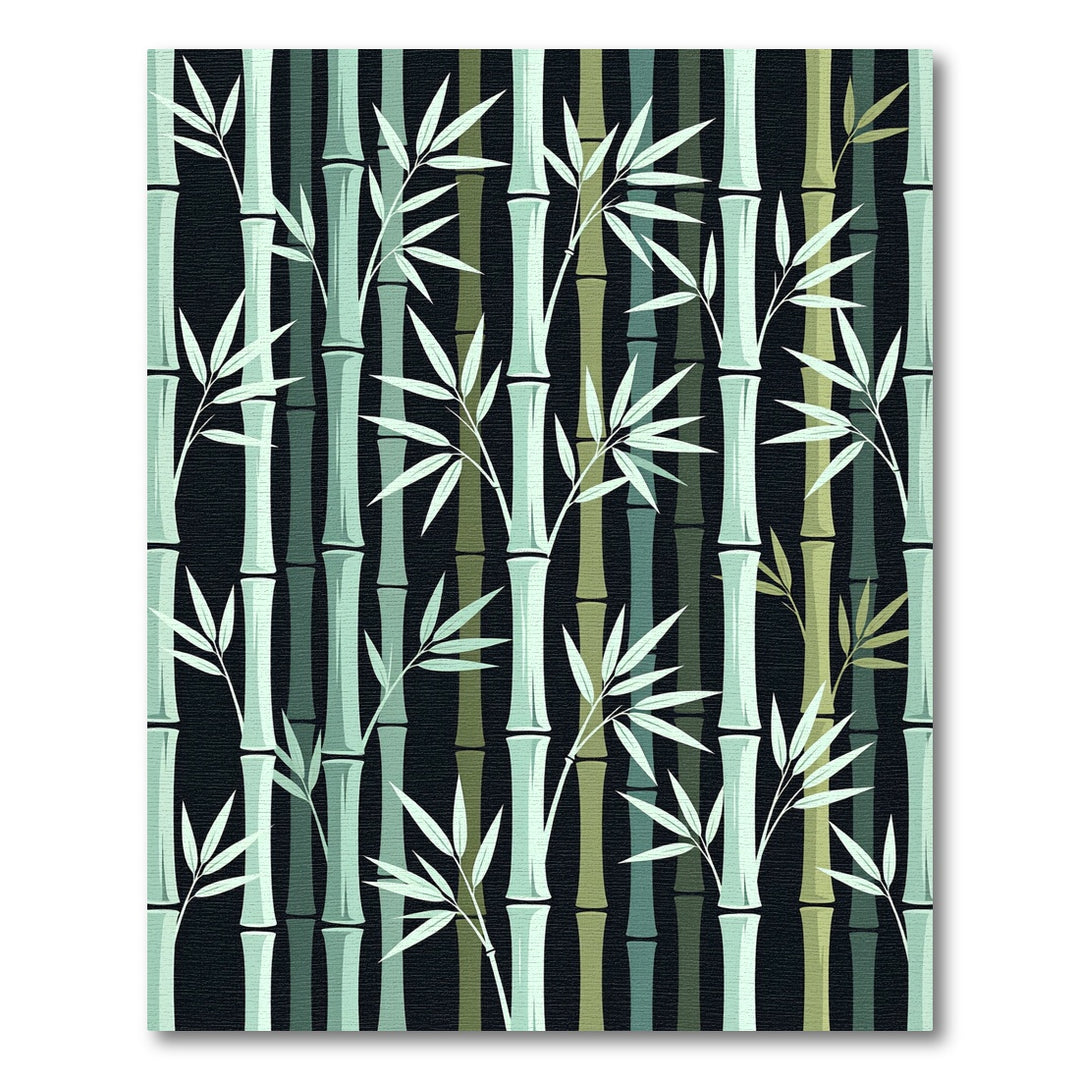 Sage Green Bamboo Forest Stripes Rug