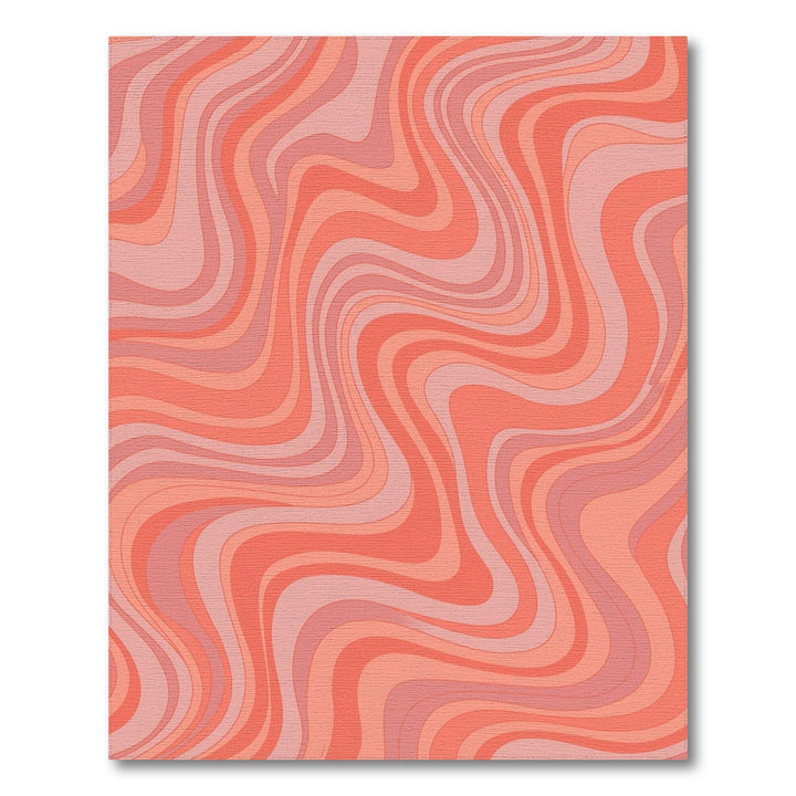 Retro Pink Swirl Abstract Rug