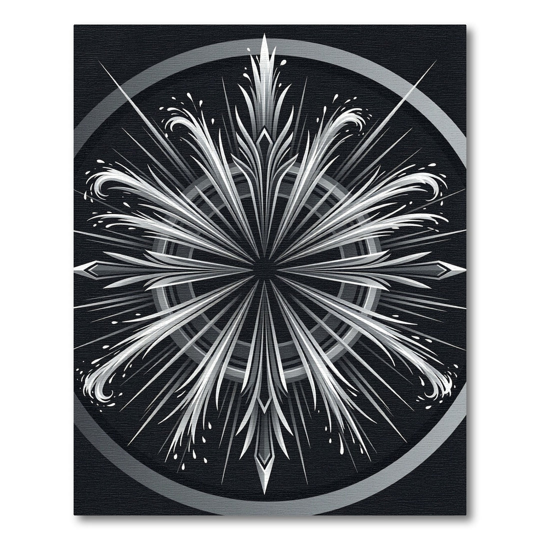 Monochromatic Abstract Starburst Sunburst Rug