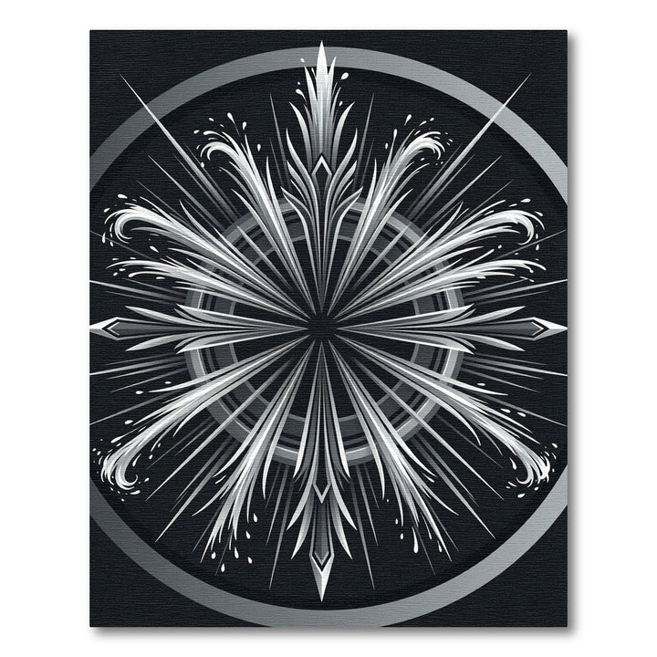 Monochromatic Abstract Starburst Sunburst Rug