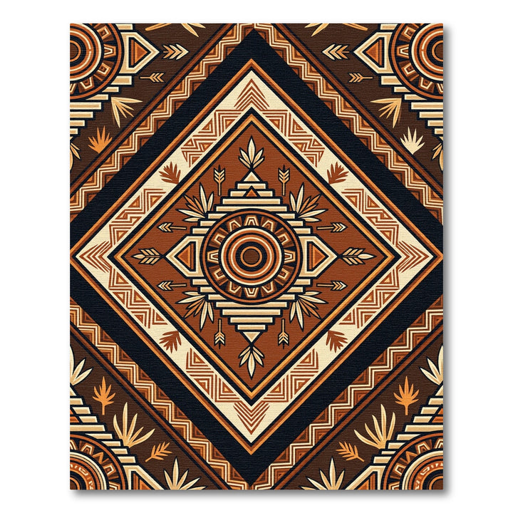 Tribal Geometric Earth Tone Rug