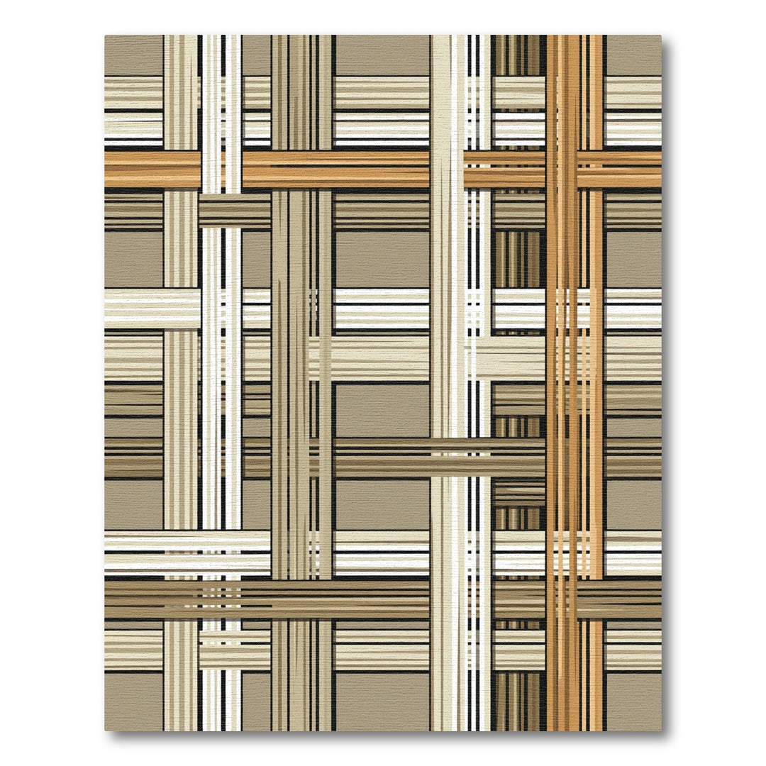 Woven Beige and Brown Linear Rug